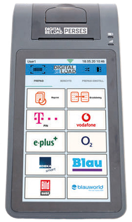 Prepaidterminal Perses Frontansicht